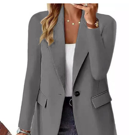 Ins Lapel Button Jacket Fashion Commuter Casual Suit Jacket Women's Long-sleeved Tops Outwear Clothing - Tout Pour Vous
