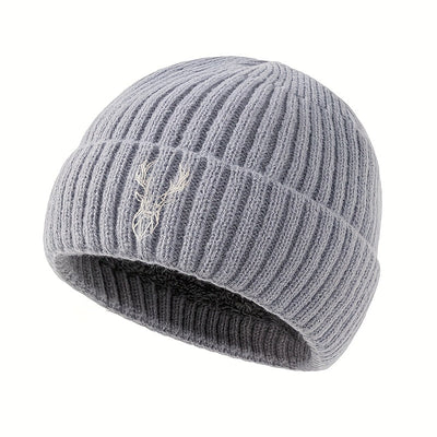 Johan – Bonnet d’hiver unisexe en maille flock avec doublure en polaire