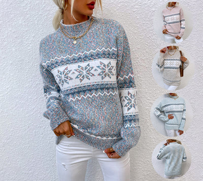 Snowflake - Snowflake Semi-Roll Neck Sweater