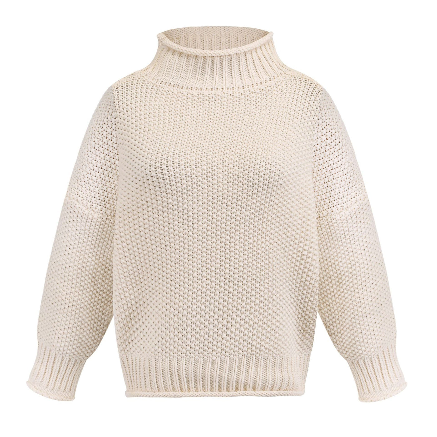 Solid Turtleneck Pullover Sweater Winter Fashion Casual Knitted Long-Sleeved Top Women's Clothing - Tout Pour Vous