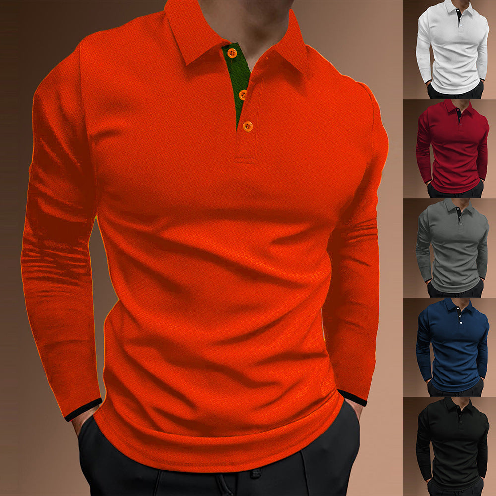 Men's Casual Stand Collar Stretch Vertical Stripe Long Sleeve - Tout Pour Vous