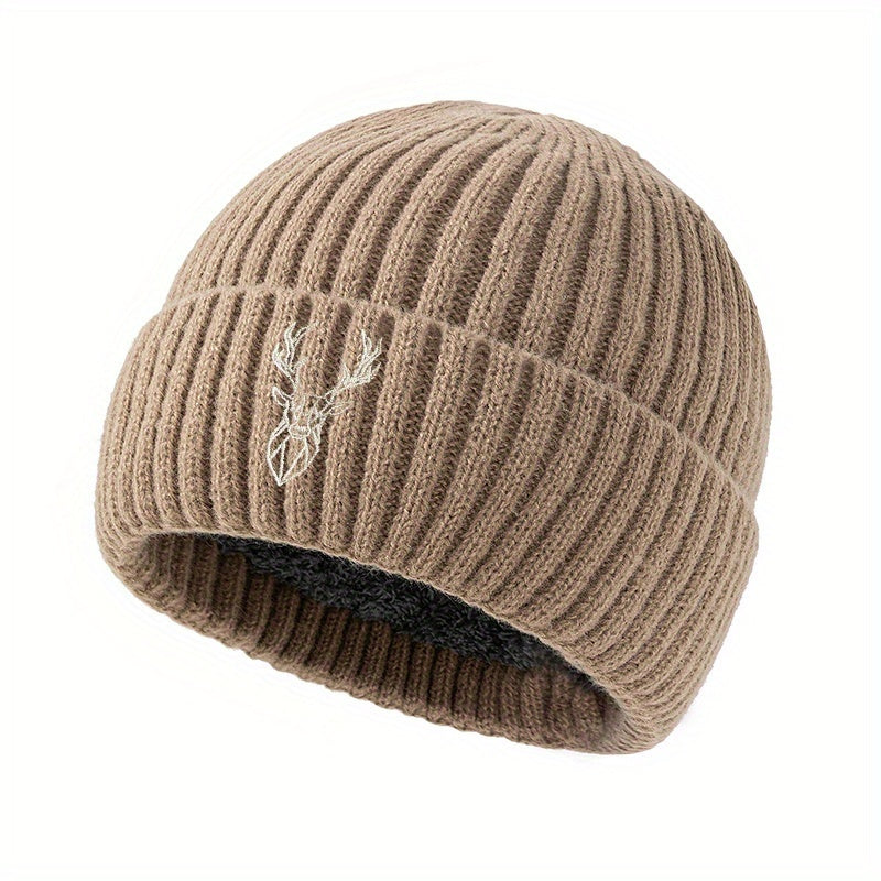 Johan – Bonnet d’hiver unisexe en maille flock avec doublure en polaire