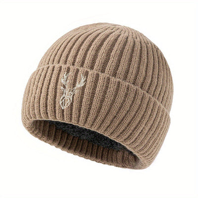 Johan – Bonnet d’hiver unisexe en maille flock avec doublure en polaire