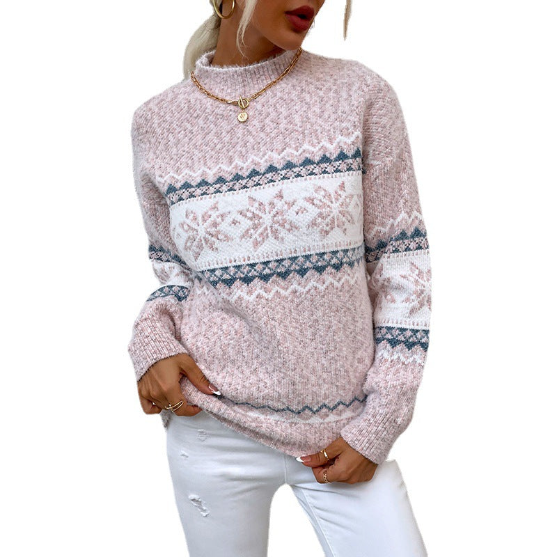 Snowflake - Snowflake Semi-Roll Neck Sweater