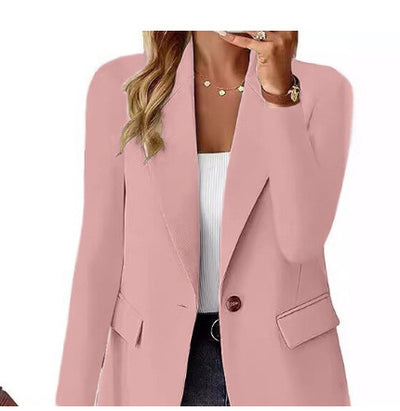 Ins Lapel Button Jacket Fashion Commuter Casual Suit Jacket Women's Long-sleeved Tops Outwear Clothing - Tout Pour Vous