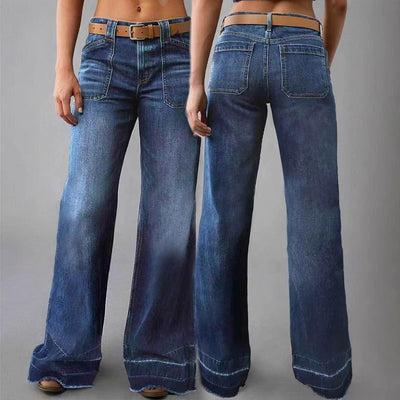 Retro High Waist Straight Loose Slimming And All-matching Jeans - Tout Pour Vous