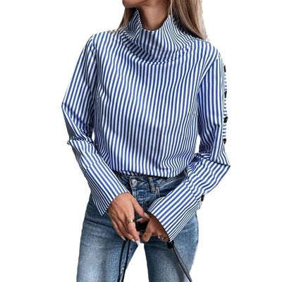 Striped Urban Casual Thin Long-sleeved Shirt - Tout Pour Vous