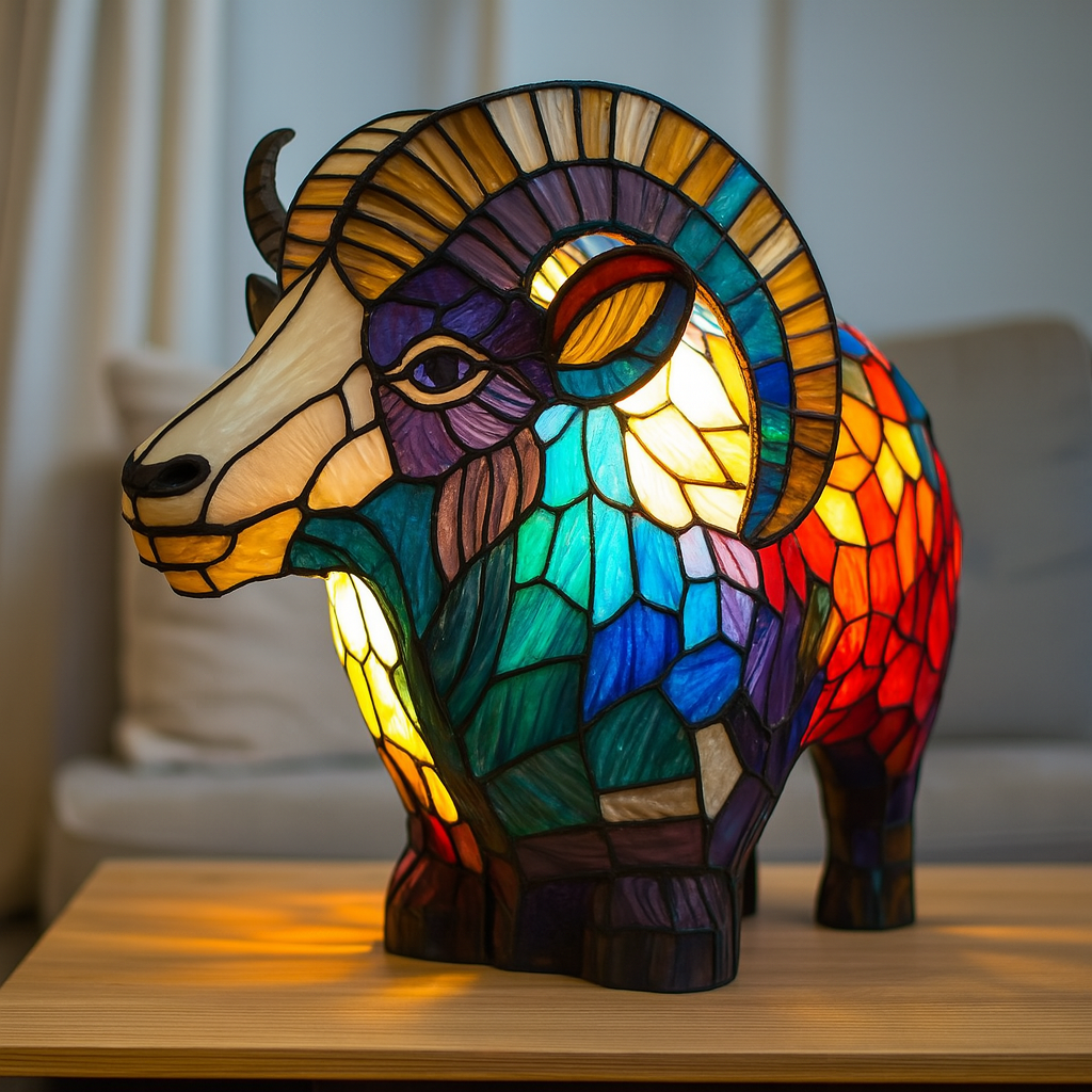 Lulu – Magische Geitenlamp in Gekleurd Glas