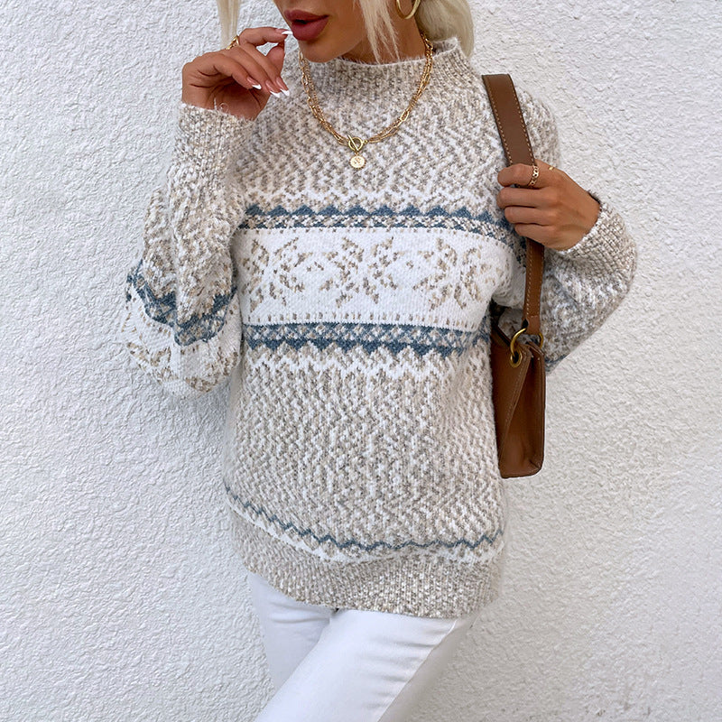 Snowflake - Snowflake Semi-Roll Neck Sweater