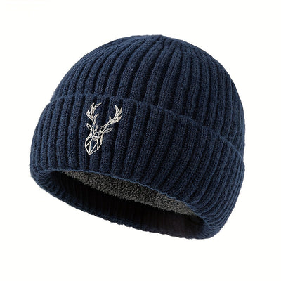 Johan – Bonnet d’hiver unisexe en maille flock avec doublure en polaire