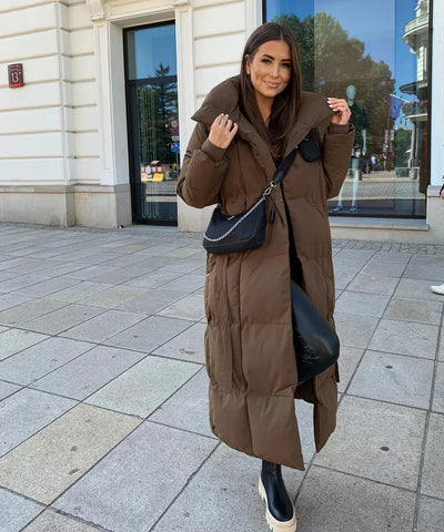 Mona - Doudoune longue matelassée avec ceinture - Tout Pour Vous