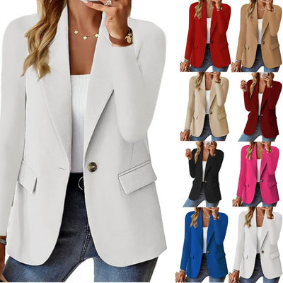 Ins Lapel Button Jacket Fashion Commuter Casual Suit Jacket Women's Long-sleeved Tops Outwear Clothing - Tout Pour Vous